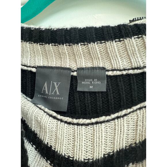 Armani Exchange Size Med. Black knitted Sweater with Side zipper on Collar - Picture 3 of 7